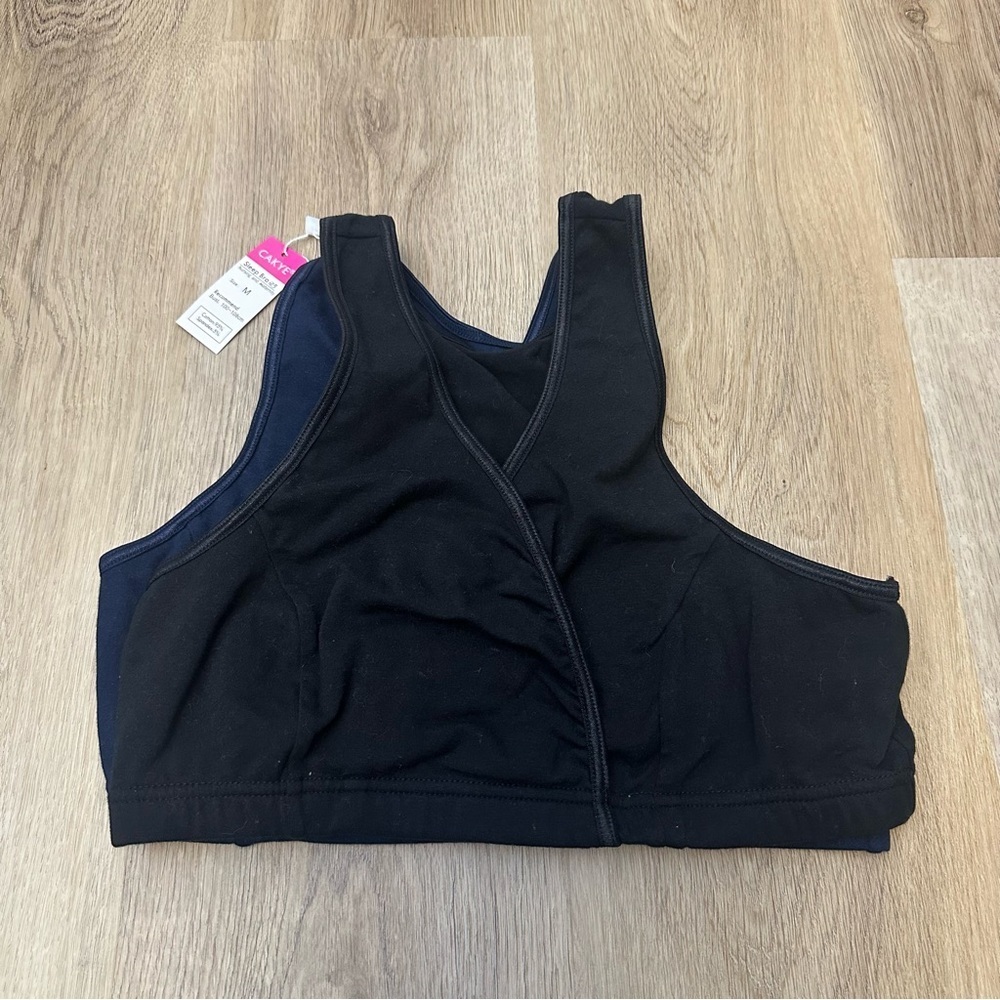 2 Cakye Nursing Sports Bras 1 Black & 1 Navy Size Medium - Picture 5 of 9